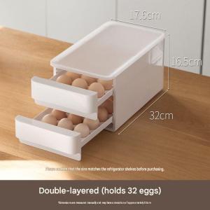 Ⓜ️ZEROIDEASⓂ️ Drawer-style Egg Storage Box with Prevent the drawer from falling out 32 Grid Double Layer Drawer Storage Box Egg Tray Egg Box Egg Rack Egg Holder Egg Storage Box Egg Organizer Box Egg Organizer Storage box 32 Slots Egg Storage Box