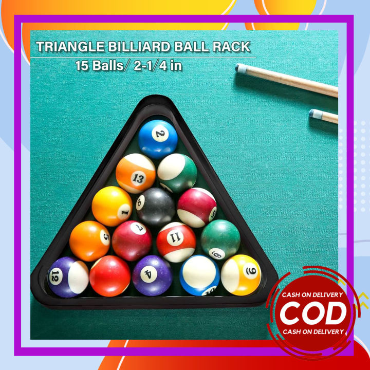 Segitiga Billiard Ukuran Bola 1 6/8" Segitiga Bola Billiard 1 6/8" Bahan Plastik Tebal Kuat Hitam