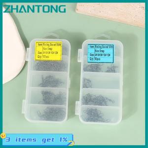 ZHANTONG 100 cái hộp thép không gỉ câu cá nối pin 4 #6 #8 #10 #12 # mang cán xoay với Snap fishhook thu hút phụ kiện