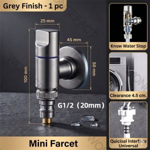 Universal Automatic Water Stop Valve For Washing Machine Faucet Anti-Falling Mini Tap Wall Mounted Leakproof Joint