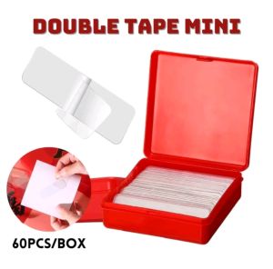 Double Tape Mini Transparan Dua Sisi isi 60pcs/Box / Double Tape Nano 2 Sisi/Sticker Double Tape Perekat/ Lem Perekat Serbaguna/