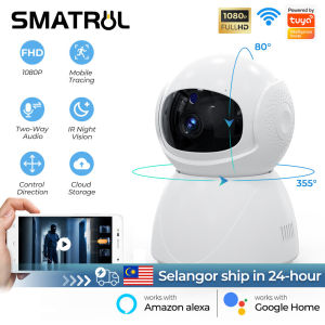 SMATRUL 1080p Original Surveillance Camera night vision CCTV Camera WiFi PTZ waterproof Wireless IP Camera Security Outdoor IR Night Vision 10M PIR Motion Human body Detection Camera 360° Rotation head CCTV night visionSurveillance monitoring Camera