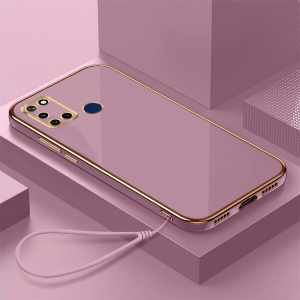 Case Plating Realme 7i Soft Case Lanyard Terbaru Premium Casing