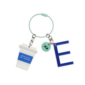 Gantungan Kunci Kanavaia Customizable Letter Acrylic Keychain - Set 4 (Coffee is My Love Language)