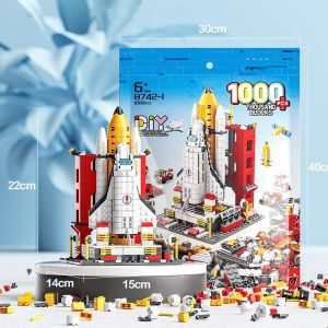 Mainan Rocket Balok - Nano Block Bongkar Pasang Pesawat Roket dari 500 Balok 3D Puzzle Mainan Balok Susun Brick Rocket Kotak Pesawat Ulang-alik Peluncuran Roket Kembangkan kecerdasan hadiah ulang tahun