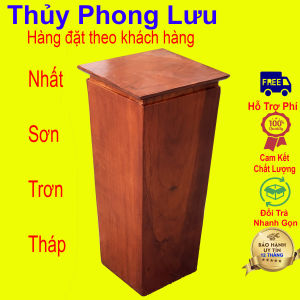 Nhất sơn trơn tháp vuông 2015 cao 40cm gỗ hương
