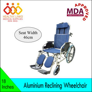 [MDA Approved] Aluminium Reclining Detachable Armrest and Footrest (DAF) Wheelchair - 16 Inches OR 18 inches