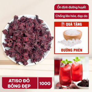 Hoa atiso đỏ khô 100g hoa bụp giấm hibiscus giúp mát gan thanh nhiệt giải độc