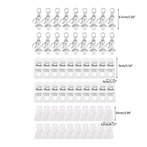 20Pcs/30Pcs Angel Keychain Wedding Birthday Party Kids Shower Baptism Communion Ceremony Alloy Horseshoe Pendant