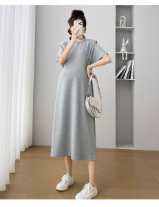 เกาะชุดคลุมท้องสไตล์เกาหลีเรียบง่ายหลวมขนาดใหญ่ลดความอ้วนเสื้อผ้ากุลสตรีมีครรภ์