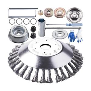 Adapter Steel Wire Brush Weeding Trimmer Head With Carbon Steel Construction For Secure Attachment And Reduced Vibration