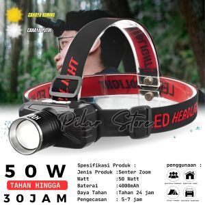 Senter Kepala Zoom Laser MITSUYAMA MS-242P Jarak Jauh LED 3 Mode Cahaya | Rechargeable Cahaya Putih Super Terang