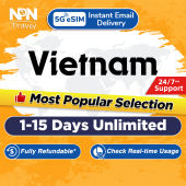 Vietnam eSIM Ultra 1-15Days Daily 500MB-3GB Unlimited Data | Instant 24h Email Delivery | High Speed Vietnam Travel Data SIM Card