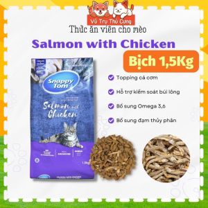 Thức ăn hạt cho Mèo Snappy Tom 15Kg cho mèo kén ăn Cá cơm sấy khô giúp Mèo ăn nhiều hơn