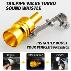 Car Exhaust Pipe Sound Whistler Wave Simulator Universal Turbo Sound Whistle Exhaust Pipe Aluminum Motorcycle Car  Exhaust Fake Turbo Whistle Pipe Sound Muffler Exhaust Accessories涡轮排气发声器