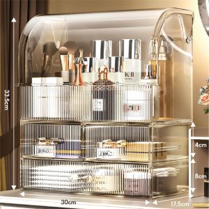 Skincare Makeup Organizer Storage Box Acrylic Cosmetics Box Dustproof Big Capacity