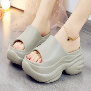 [Free Shipping] Weiyi 2025 New Model Ultra-Thick WomenS Slippers Non-Slip Height-Increasing Thick-Soled Fashionable Beach Wear Open-Toed Summer