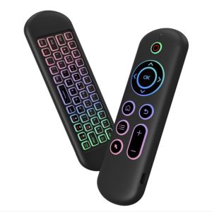 Local Backlight Air Mouse Wireless Remote Control GyroscopeKeyboard Dual Mode BT5.2 / 2.4G for Android Smart TV PC