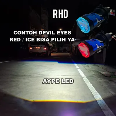 IBEZ Mini Biled Lampu Utama H4 201 Bluelens Dengan Kipas Pendingin Demon Eyes Cahaya Biled