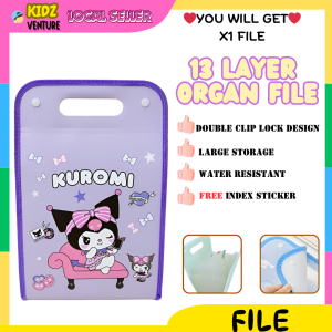 (READY STOCK) Capybara Fail Dokumen Kanak Kertas A4 13 Poket Expanding File Document Birthday Present Gift 卡通手提文件夹资料袋
