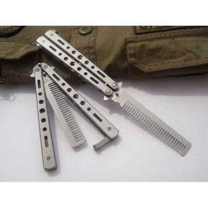 Sisir Besi Stainless Steel Training Knife CS GO || Alat Kecantikan Salon Barang Unik - LF-9898 (BAYAR DITEMPAT/COD)