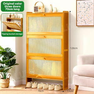 LACCOHUG Bamboo Shoe Cabinet 2/3 Layers 50/70CM Household Dustproof Rak Kasut Murah Almari Kasut Bertutup Shoe Rack