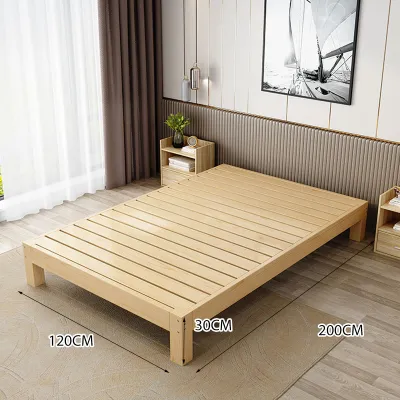 180CM Tempat Tidur Kayu Asli Dipan Lantai tempat tidur kayu Tempat Tidur Minimalis