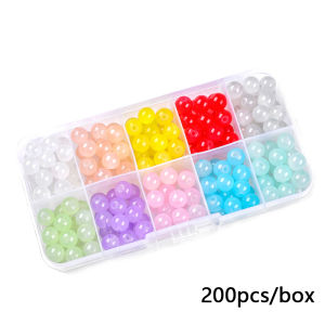 Beads Kit 8mm Crystal Glass Beads Mixed Colors for Bracelet Necklace DIY Jewelry Making Set