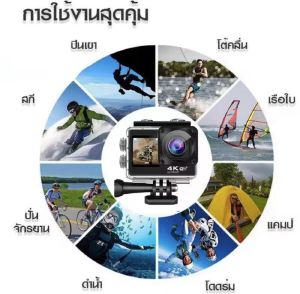 กล้องโกโปร 4K Ultra HD DV กันน้ำโดยลึกได้ถึง 30 เมตร พร้อมมีฟังก์ชั่นมุมกว้าง ติดรถมอเตอร์ไซค์หรือหมวกกันน็อค ติดรถ