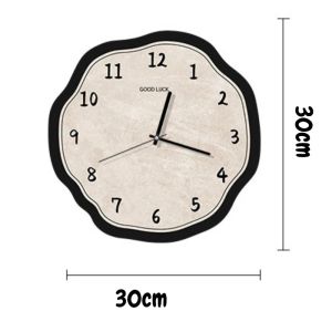 xpkQ Silent Living Room Wall Clocks Irregular Wavy Edge Minimalist Non Ticking Wall Clocks Modern Cute Artistic Bedroom Home Decor 7M5T2