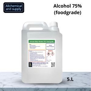 5L.เอทิลแอลกอฮอล์ 75% (Food Grade) | สำหรับฆ่าเชื้อ ทำความสะอาด ปลอดภัย มาตรฐานฟู้ดเกรด ขนาด5ลิตร