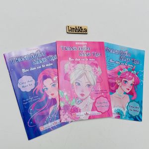Sách - Trang điểm sáng tạo - Bóc dán và tô màu : Công chúa thiên hà Các loài hoa Công chúa đại dương ..- Đinh Tị Books
