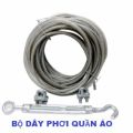 Bộ dây cáp phơi quần áo cáp thép 5mm - Tặng 4 khóa cáp và 2 tăng đơ - Công cụ tiện ích. 