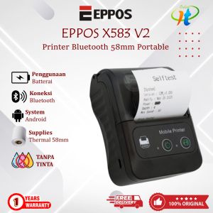 Mini Mobile Printer Bluetooth 58mm Portable Eppos X583 V2 EPX583 RPP02N Cetak Struk PPOB Mokapos Majoo Qasir