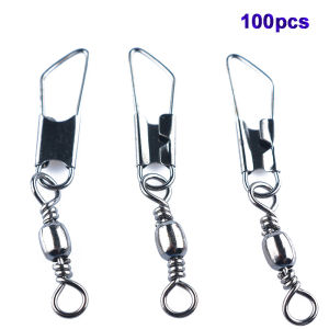 K0Y9VB4G 100PCS/pack With Interlock Tool Buckle Swivels Solid Rings Fishing Pins Hanging Snap Fishing Line Connector