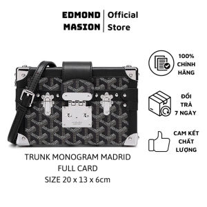 Túi Trunk EDMOND MASION MONOGRAM dáng hộp EDM đeo chéo size 20cm