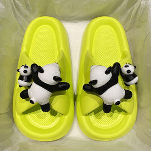 Free Shipping Trendy Panda Cross-Strap Sandals Thick-Soled EVA Slippers For Summer Wear Non-Slip And Odor-Resistant Suitable For Indoor And Outdoor Use WomenS Style