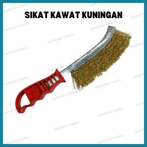Sikat Kawat Golok Kuningan Gagang Fiber Sikat Baja Kuningan Bengkok Model Pisau