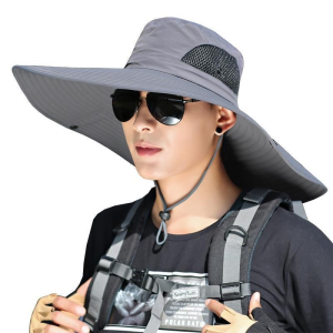 15cm Large Brim Sun Hat Caps Sunscreen Hat For Men Sun Protection UV Protection Fishing Hats Mountaineering and Hiking