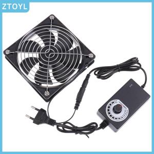 ZTOYL 12CM 2700RPM Fan Cooling With Controller + 2 Metal Mesh Covers 12V BTC Machine Chassis Workstation Cabinet Radiator Server Fan