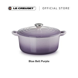 Le Creuset Cast Iron Round French Oven 24cm Classic Stainless Steel/Silver Knob Sand Interior