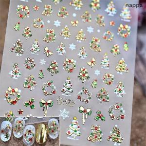 ✨[nappa] ไฟสีสันสดใสสไตล์น่ารักสำหรับเทศกาลคริสต์มาสสติกเกอร์ติดเล็บลายจุดสำหรับตกแต่งเล็บรูปโบว์ตกแต่งเล็บ