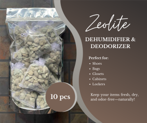 Zeolite Dehumidifier & Deodorizer | 2 or 10 pieces | Perfect for shoes bags closets cabinets lockers | Keep items fresh dry and odor-free naturally