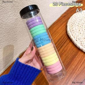 [COD] Big House 20 Pieces Box Canned Towel Ring High Elastic Seamless Simple Solid Colors Hair Ring Ponytail Holder Hair Ropes Hair Accessories
