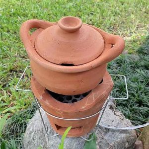 TPKshop B.หม้อดิน จิ้มจูม พร้อมฝา 6 นิ้ว เกรดบี 100% ชุด ราคาถูก