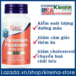 Viên uống Chromium Picolinate kiểm soát lượng đường trong máu giảm cảm giác thèm ăn và hỗ trợ giảm cân 1000 mcg 100 viên