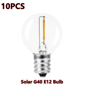 CPDD  Solar 25pcs Bulbs + 1pcs Spare Bulb  9Meters Length String light G40 Tungsten Light LED Bulb Outdoor Waterproof IP45 Christmas Festival Garden Decorative Light  Solar Charge and USB Charge