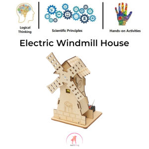 DIY Handmade Science STEM Kit: DIY Electric Windmill House : Educational Science Toys: STEM Toy for Kids Wooden Toys