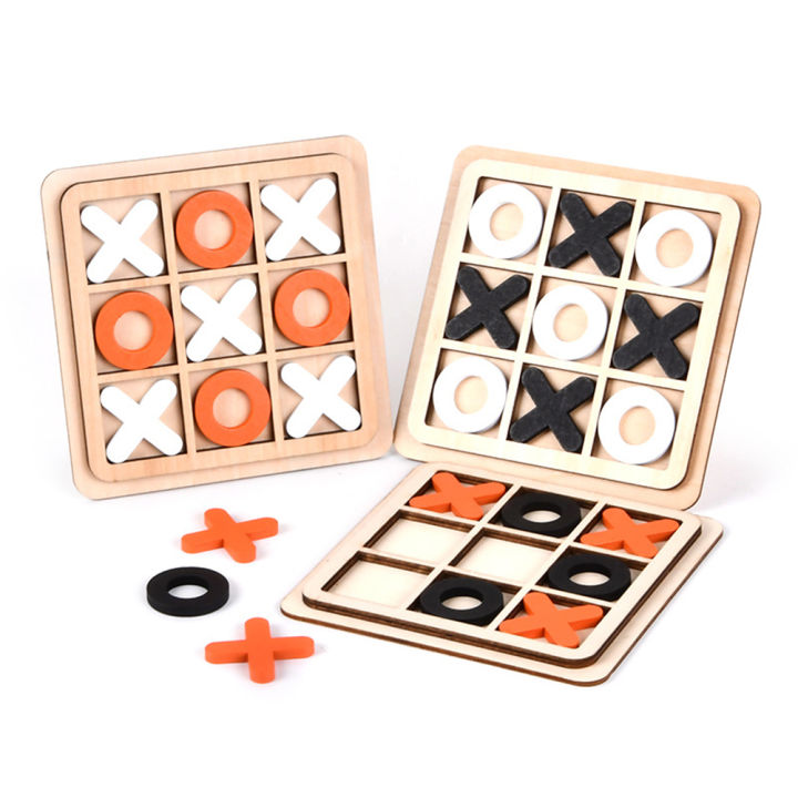 X O Game Blocks Wooden ParentChild Interactive Toy Desktop Puzzle Game Board Lazada PH