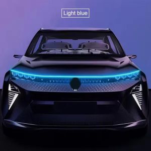 Car Hood Daytime Running Light Strip Universal Flexible DRL Car LED Daytime Running Light APP Remote Control Flexible RGB Flowing Turn Signal Strip Headlight Decorative Lamp 12V